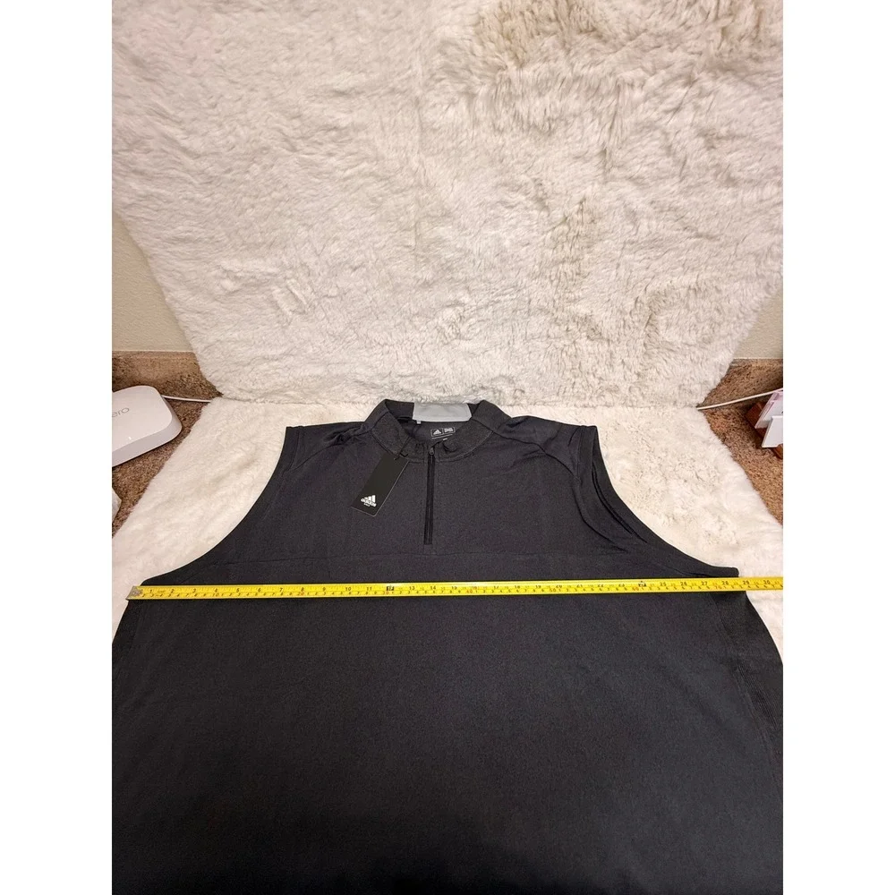 Adidas Golf Vest Mens XXL Black Sleeveless 1/4 Zip Performance NWT
